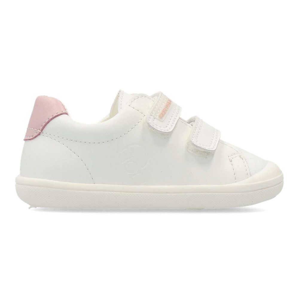 PABLOSKY Deportiva colegial velcro blanco rosa